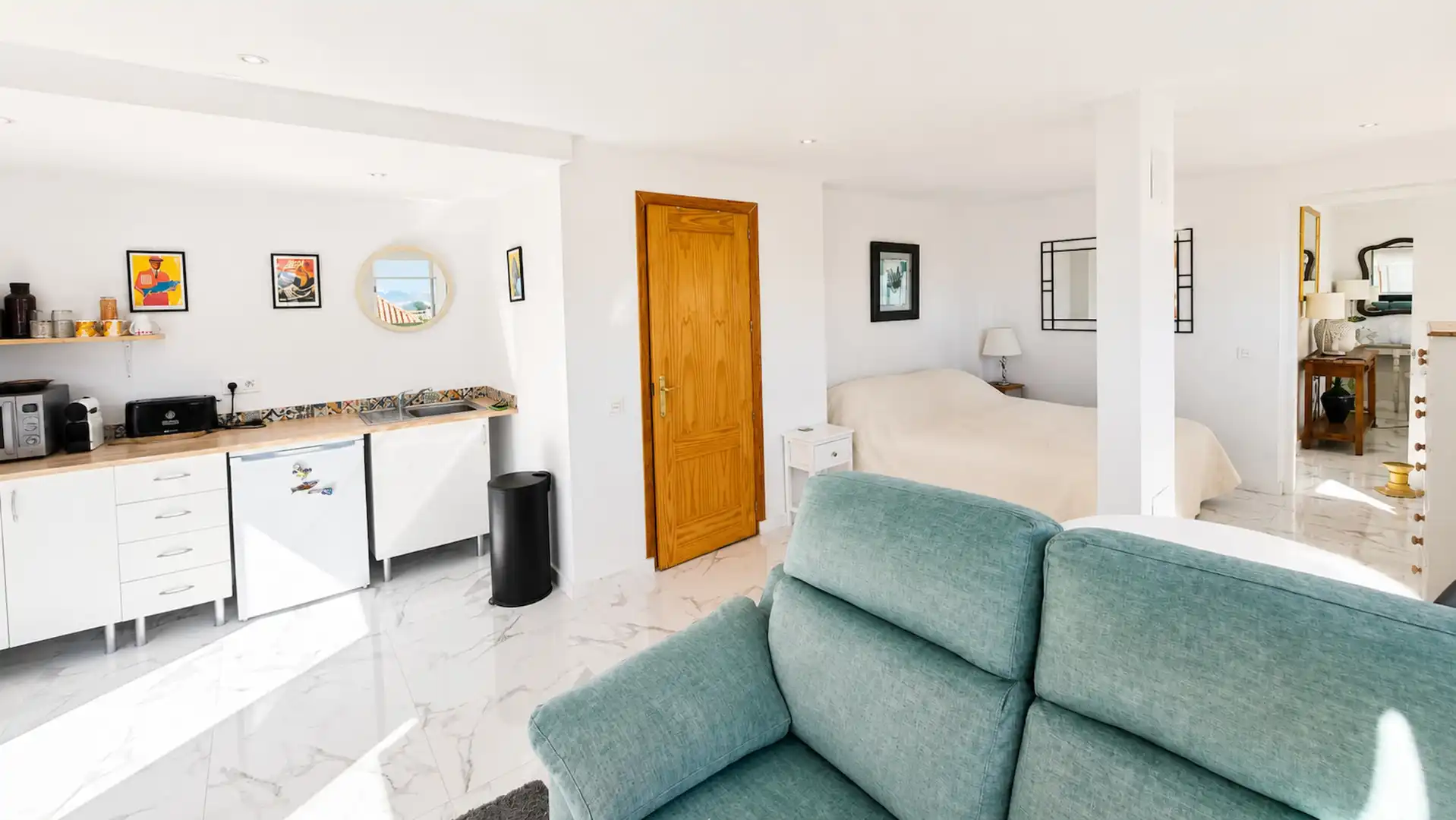 Schlafzimmer von Maisonette zum Verkauf in Manilva mit Privatgarten, Terrasse und Schwimmbad