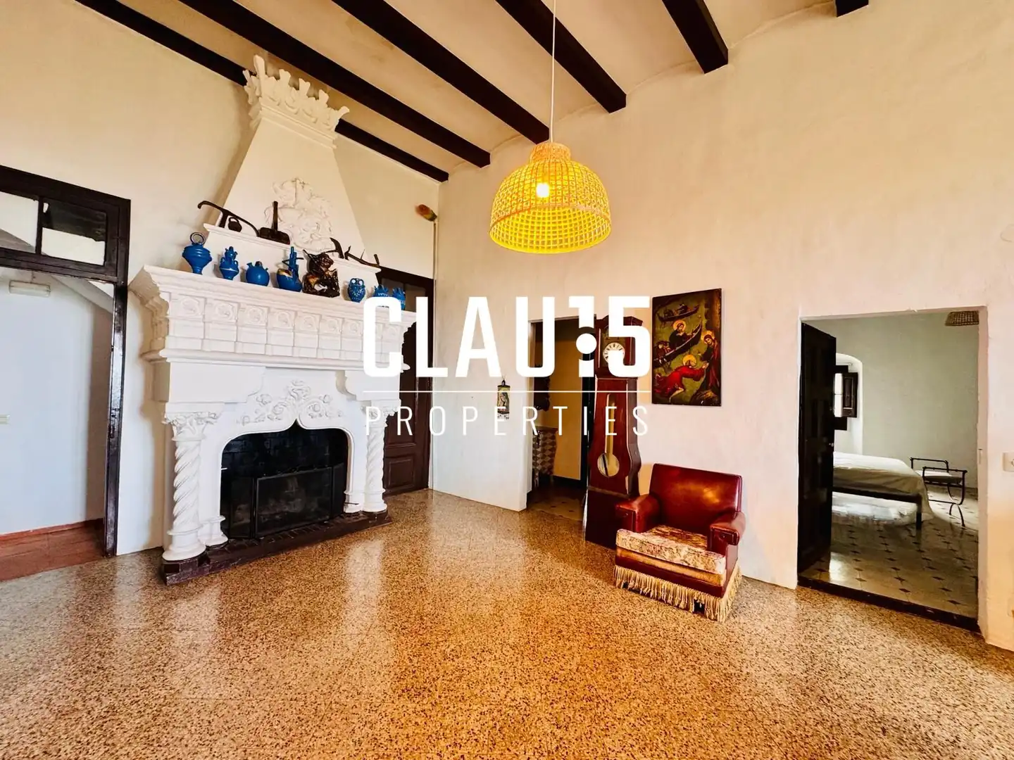 Sala de estar de Finca rústica en venta en Pineda de Mar con Jardín privado, Terraza y Amueblado