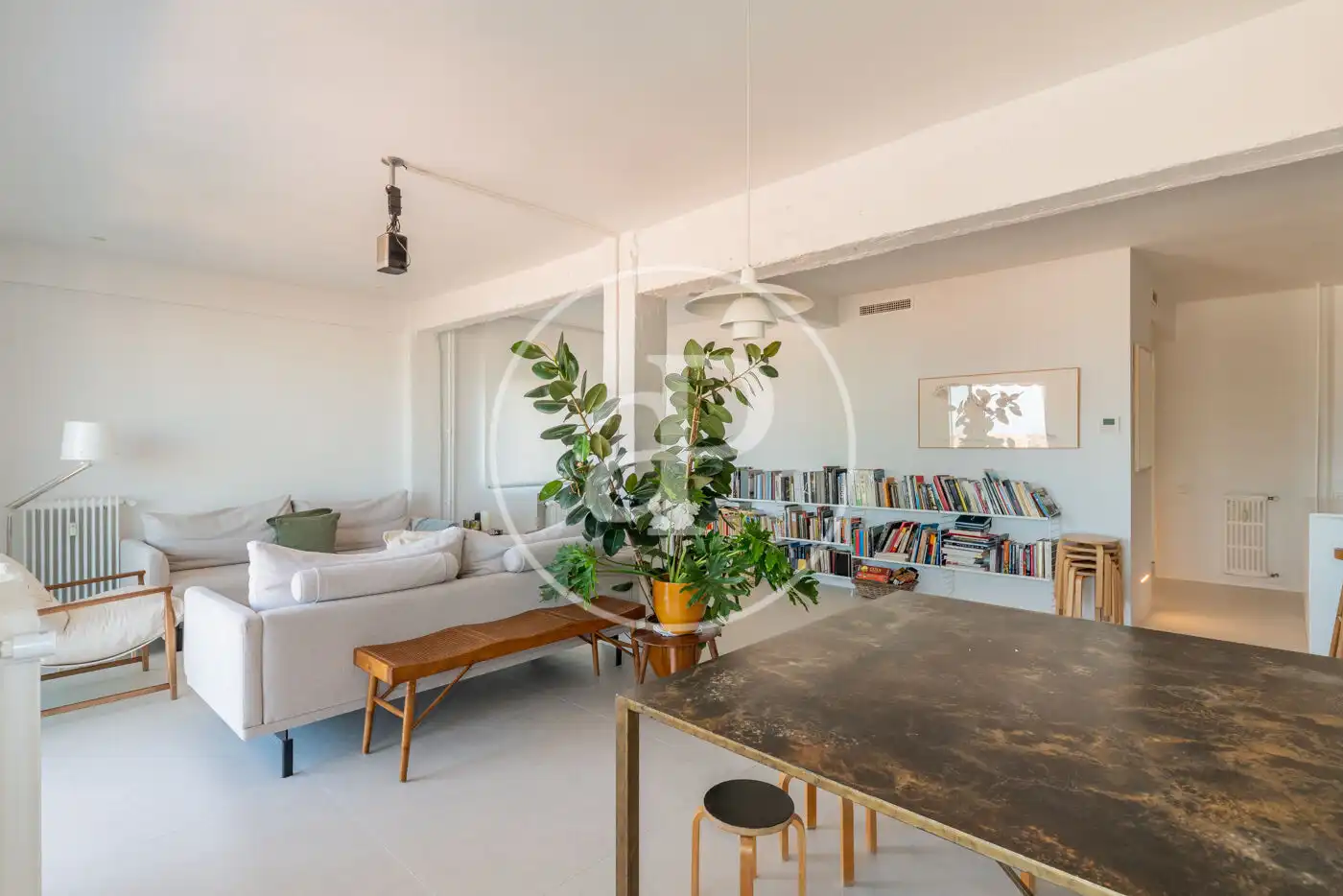Wohnzimmer von Wohnung zur Miete in Madrid mit Klimaanlage, Heizung und Terrasse