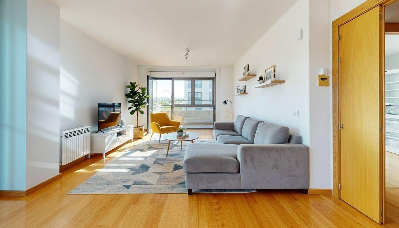 Living room of Flat for sale in  Madrid Capital  with Air Conditioner, Private garden and Storage room