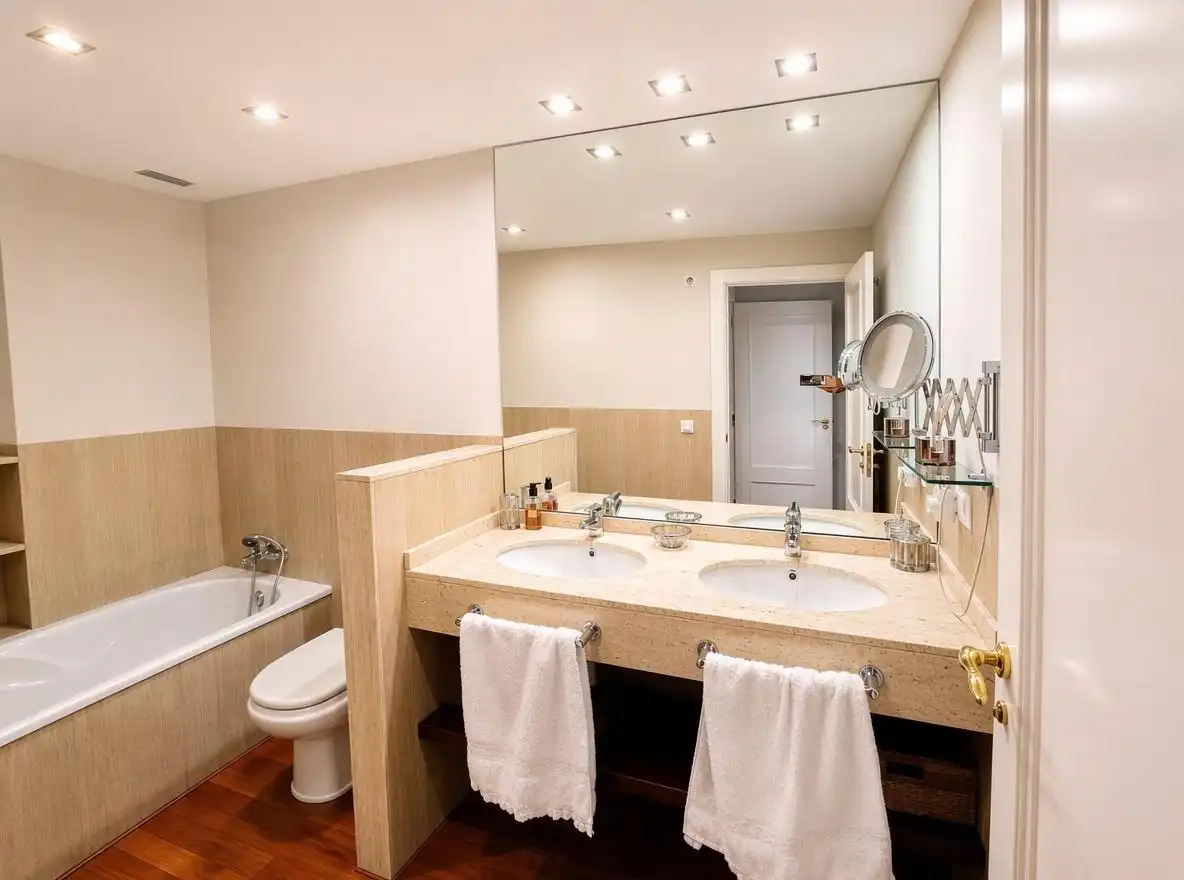 Badezimmer von Wohnung zur Miete in Alicante / Alacant mit Parkett und Möbliert