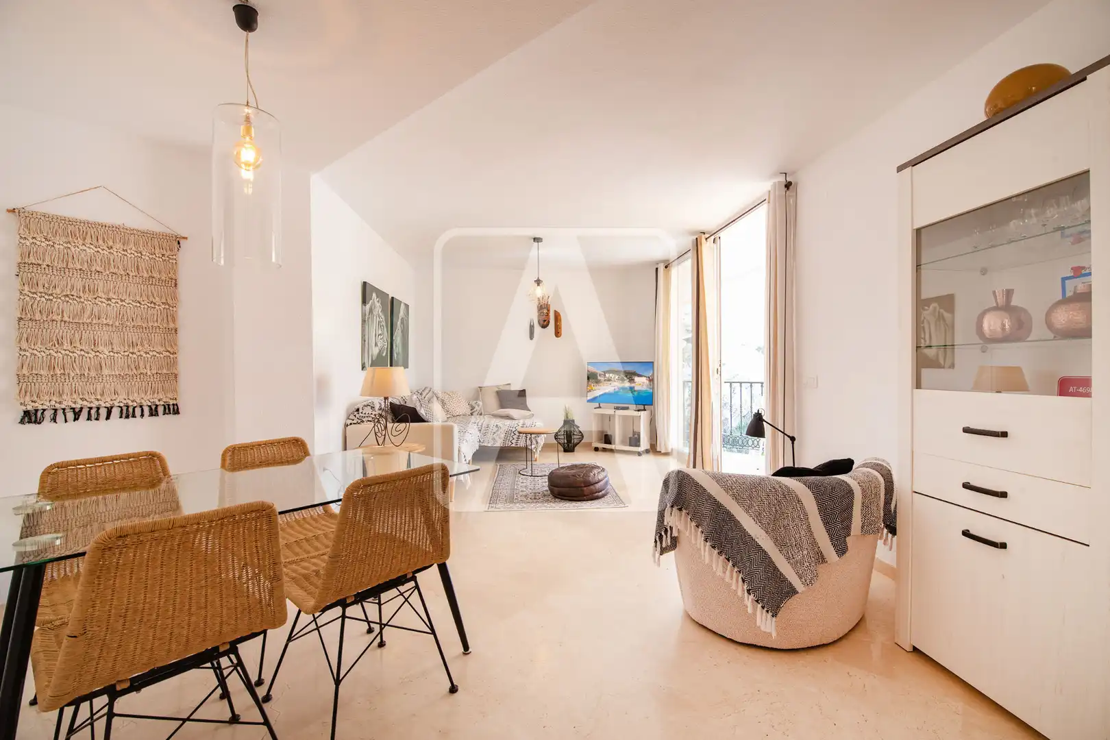 Sala d'estar de Apartament en venda en Calpe / Calp amb Aire condicionat, Terrassa i Traster