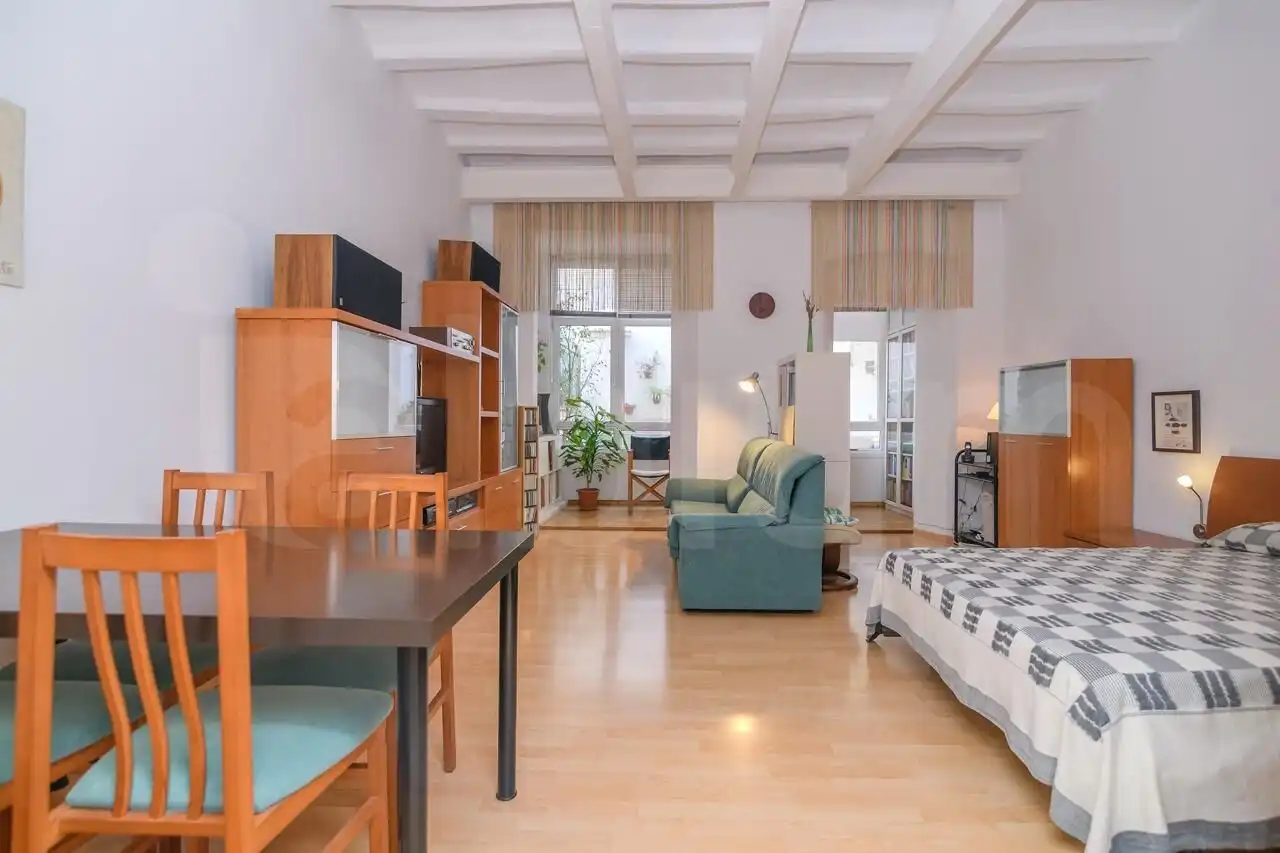 Wohnzimmer von Wohnung zum Verkauf in Barcelona mit Heizung, Parkett und Terrasse