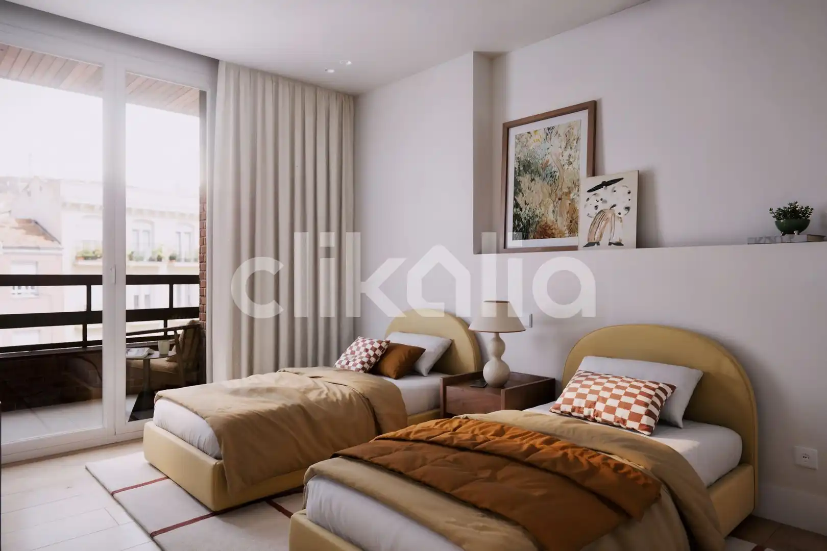 Schlafzimmer von Wohnung zum Verkauf in Madrid mit Klimaanlage, Heizung und Terrasse
