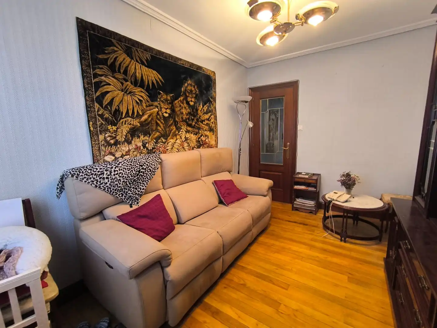 Sala de estar de Piso en venta en Bilbao  con Calefacción, Parquet y Amueblado