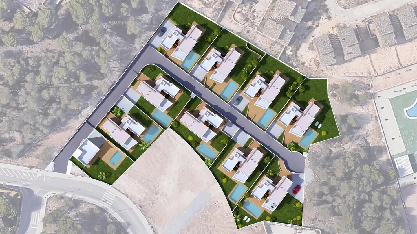 Exterior view of Houses for sale in La Nucia  with Private garden, Terrace and Swimming Pool