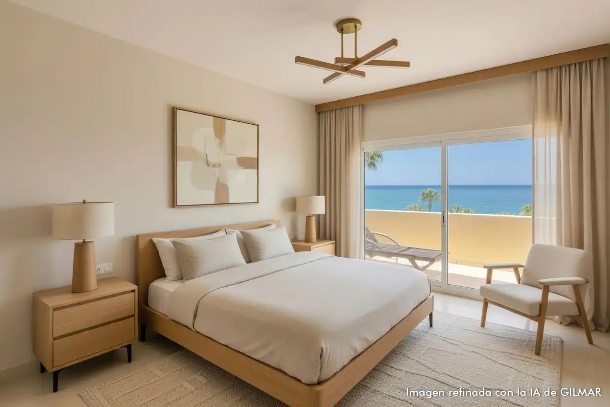 Schlafzimmer von Dachboden zum Verkauf in Marbella mit Klimaanlage, Heizung und Terrasse