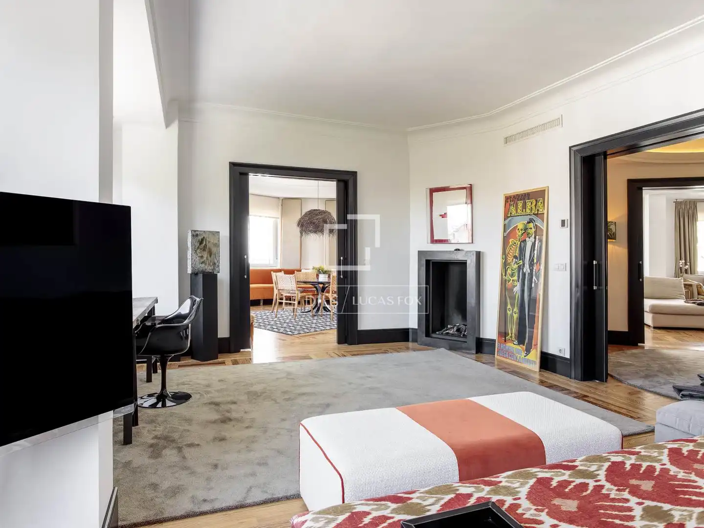 Wohnzimmer von Wohnung zur Miete in Madrid mit Klimaanlage, Heizung und Parkett