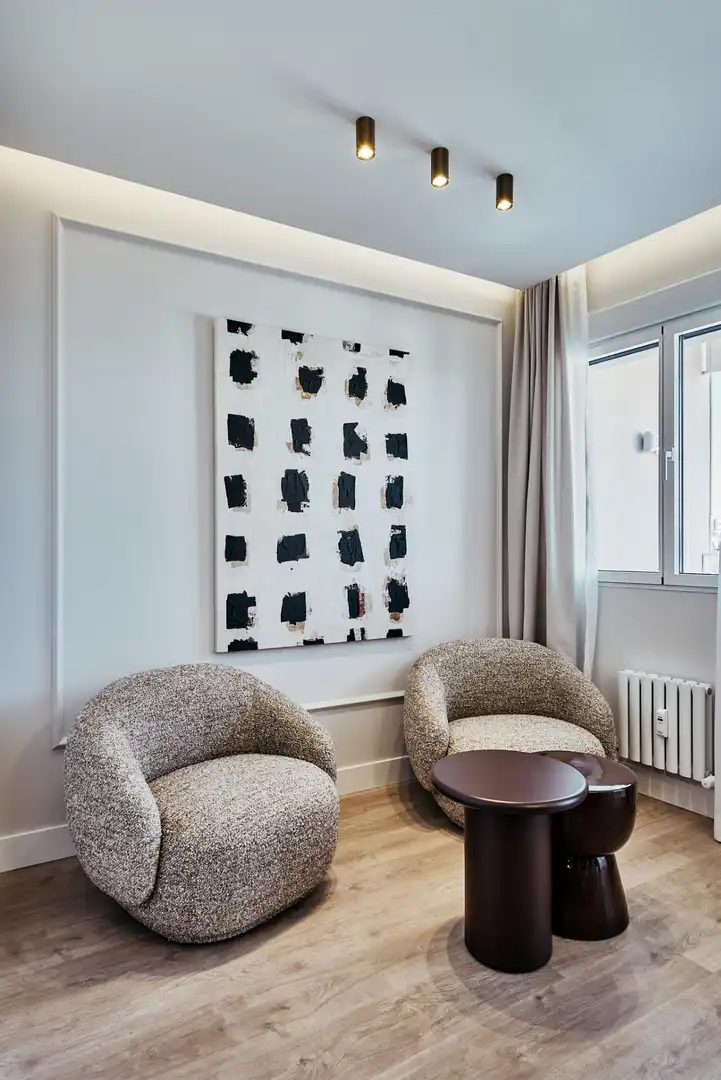 Sala d'estar de Apartament en venda en Madrid amb Calefacció, Terrassa i Moblat