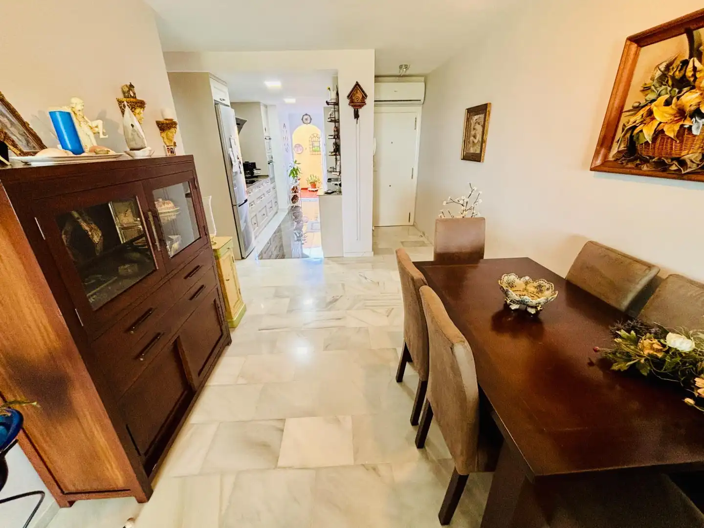Menjador de Apartament en venda en Mijas amb Aire condicionat, Calefacció i Jardí privat