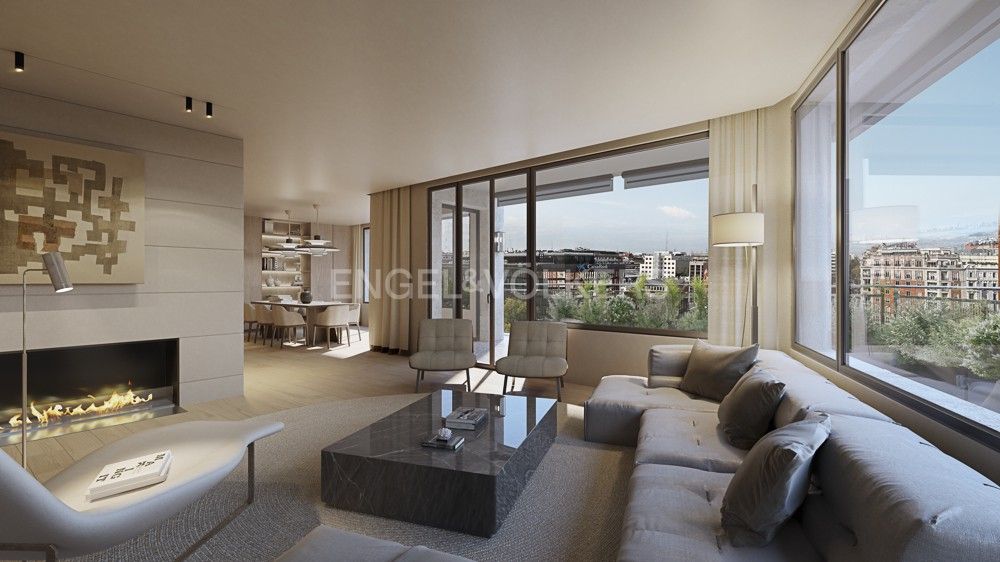 Sala d'estar de Apartament en venda en  Madrid Capital amb Aire condicionat, Calefacció i Terrassa
