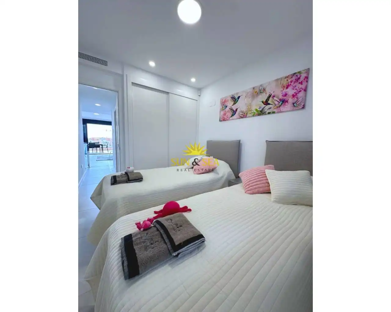 Schlafzimmer von Wohnungen zur Miete in Finestrat mit Klimaanlage, Heizung und Terrasse