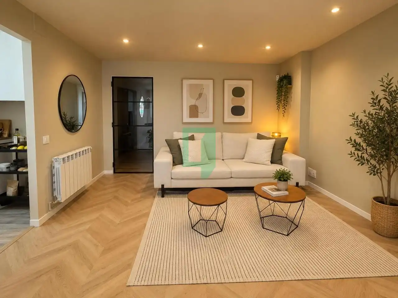 Living room of Flat for sale in Badalona  with Air Conditioner, Heating and Balcony