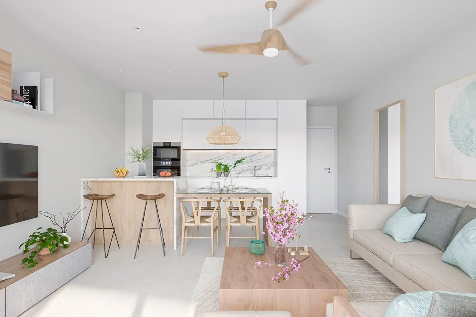 Sala d'estar de Àtic en venda en San Pedro del Pinatar amb Aire condicionat, Jardí privat i Terrassa