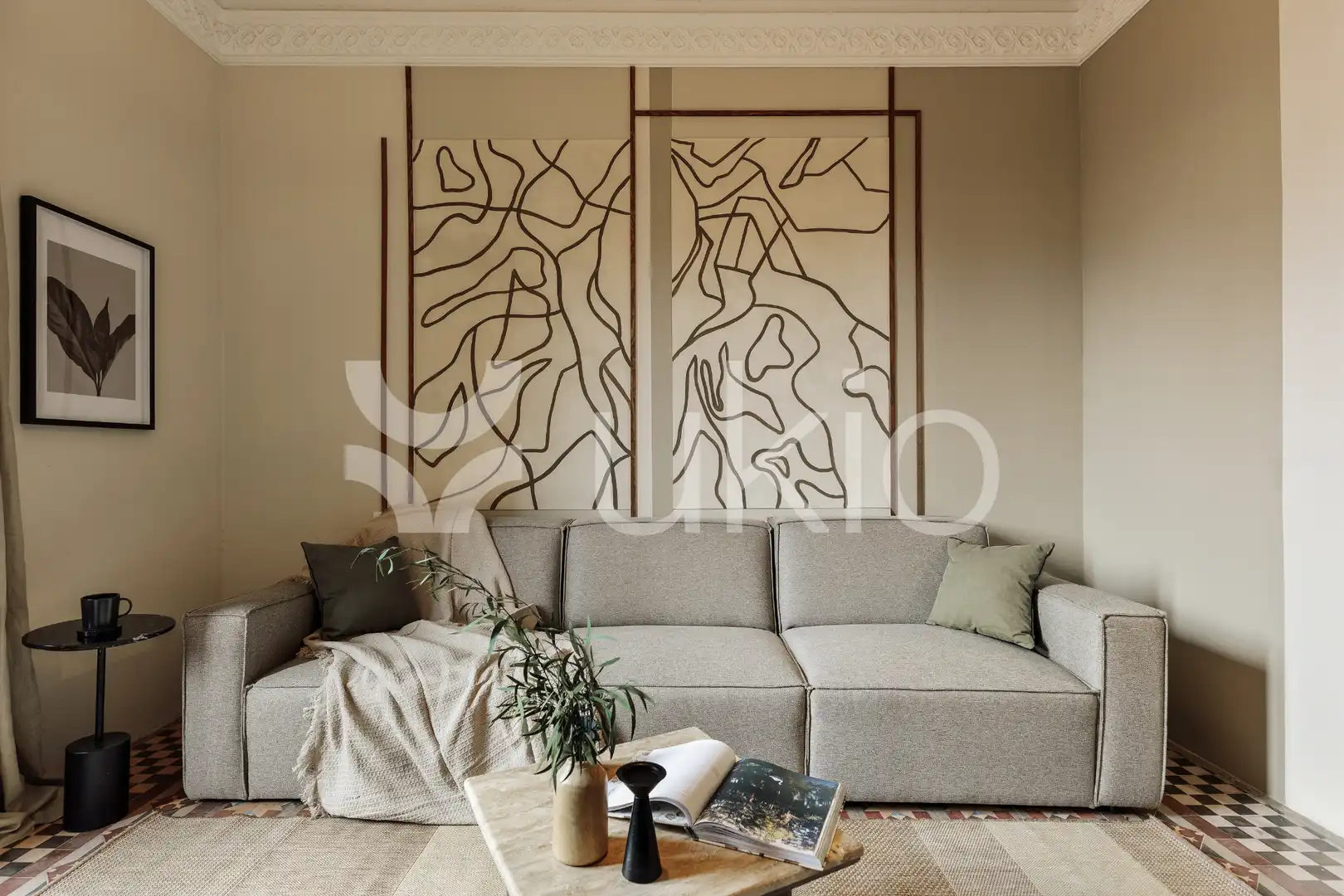 Sala de estar de Apartamento de alquiler en Barcelona con Aire acondicionado, Calefacción y Amueblado
