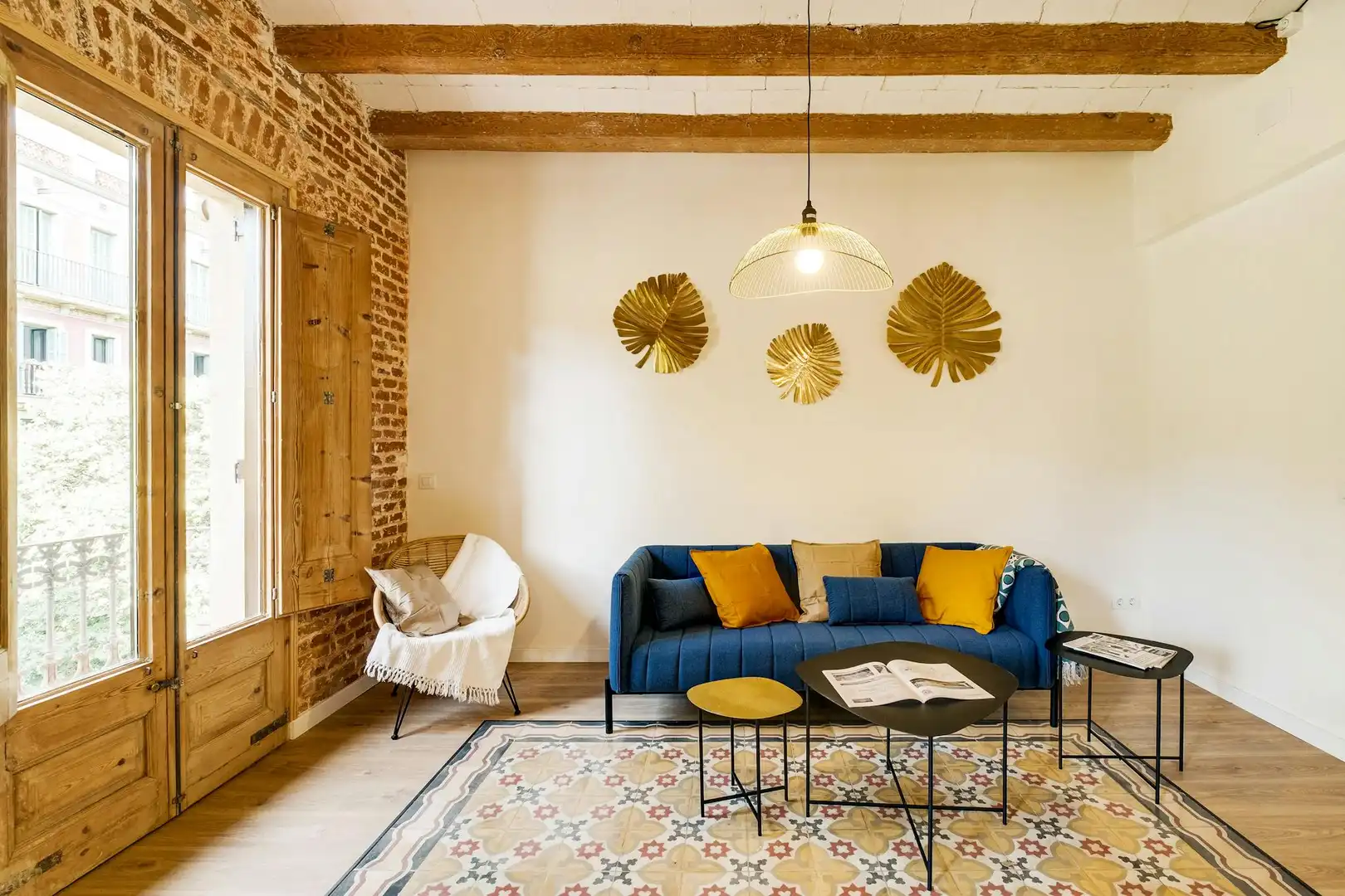 Wohnzimmer von Wohnung zur untervermieten in Barcelona mit Klimaanlage, Heizung und Möbliert