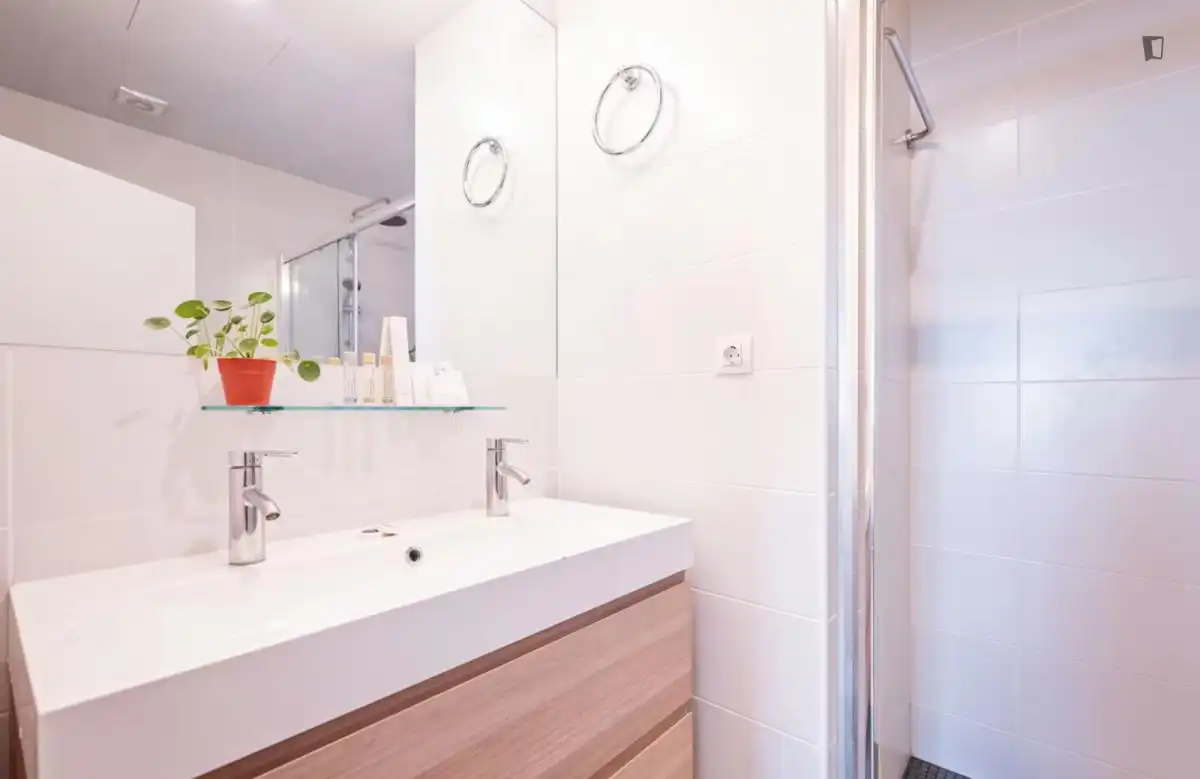 Bany de Apartament de lloguer en Barcelona amb Aire condicionat, Moblat i Forn