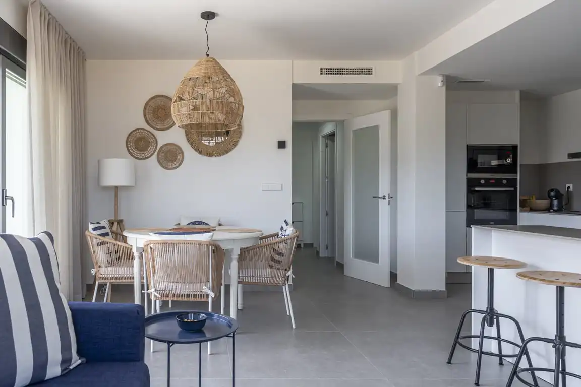 Esszimmer von Wohnungen zur Miete in Jávea / Xàbia mit Klimaanlage, Privatgarten und Gemeinschaftspool