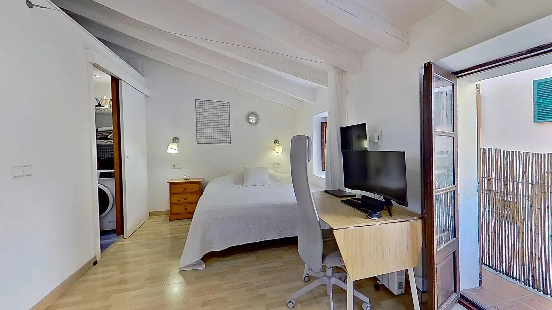 Schlafzimmer von Wohnung zum Verkauf in  Palma de Mallorca mit Klimaanlage, Möbliert und Balkon