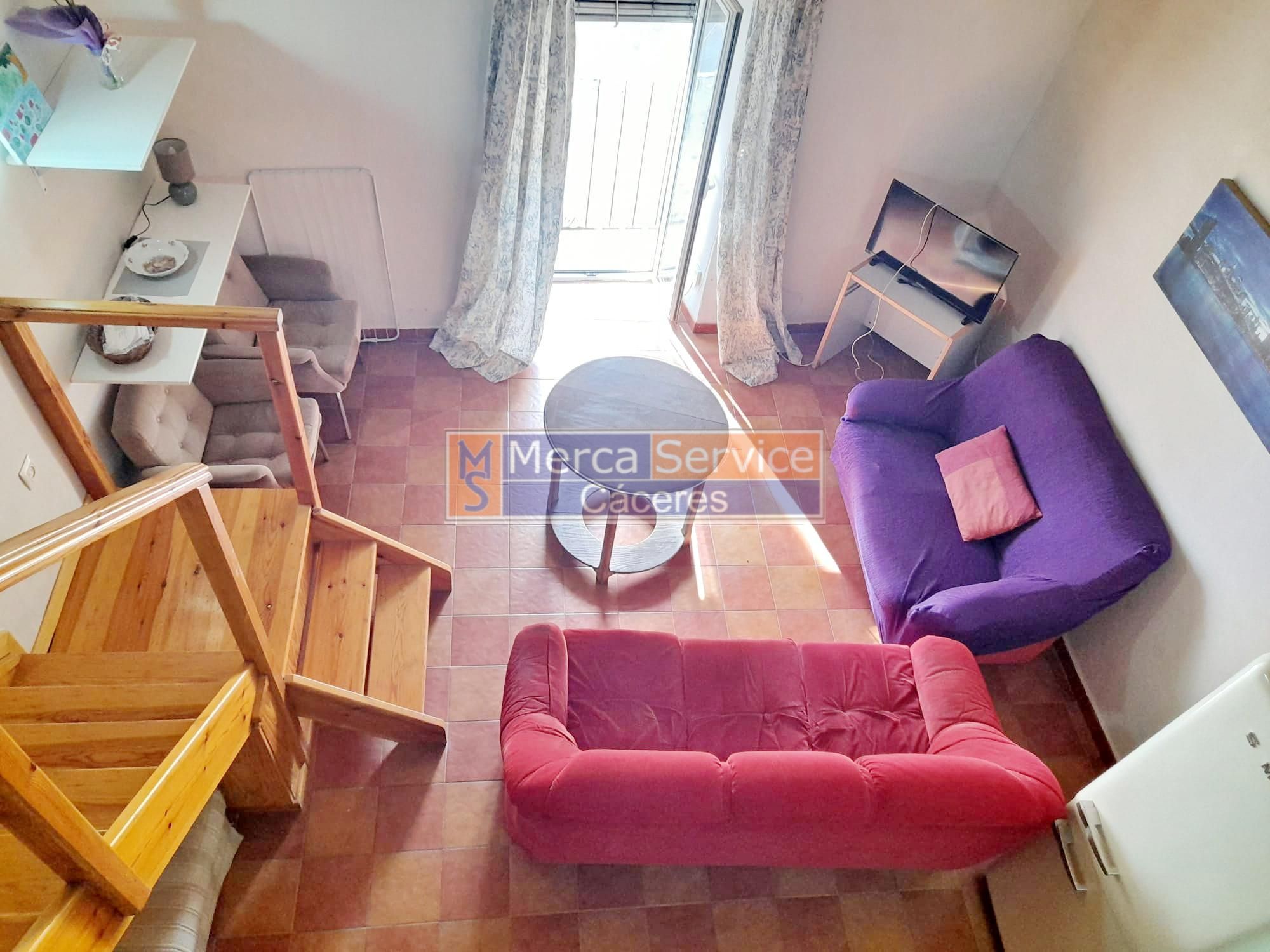 Sala d'estar de Apartament de lloguer en Cáceres Capital amb Aire condicionat i Moblat