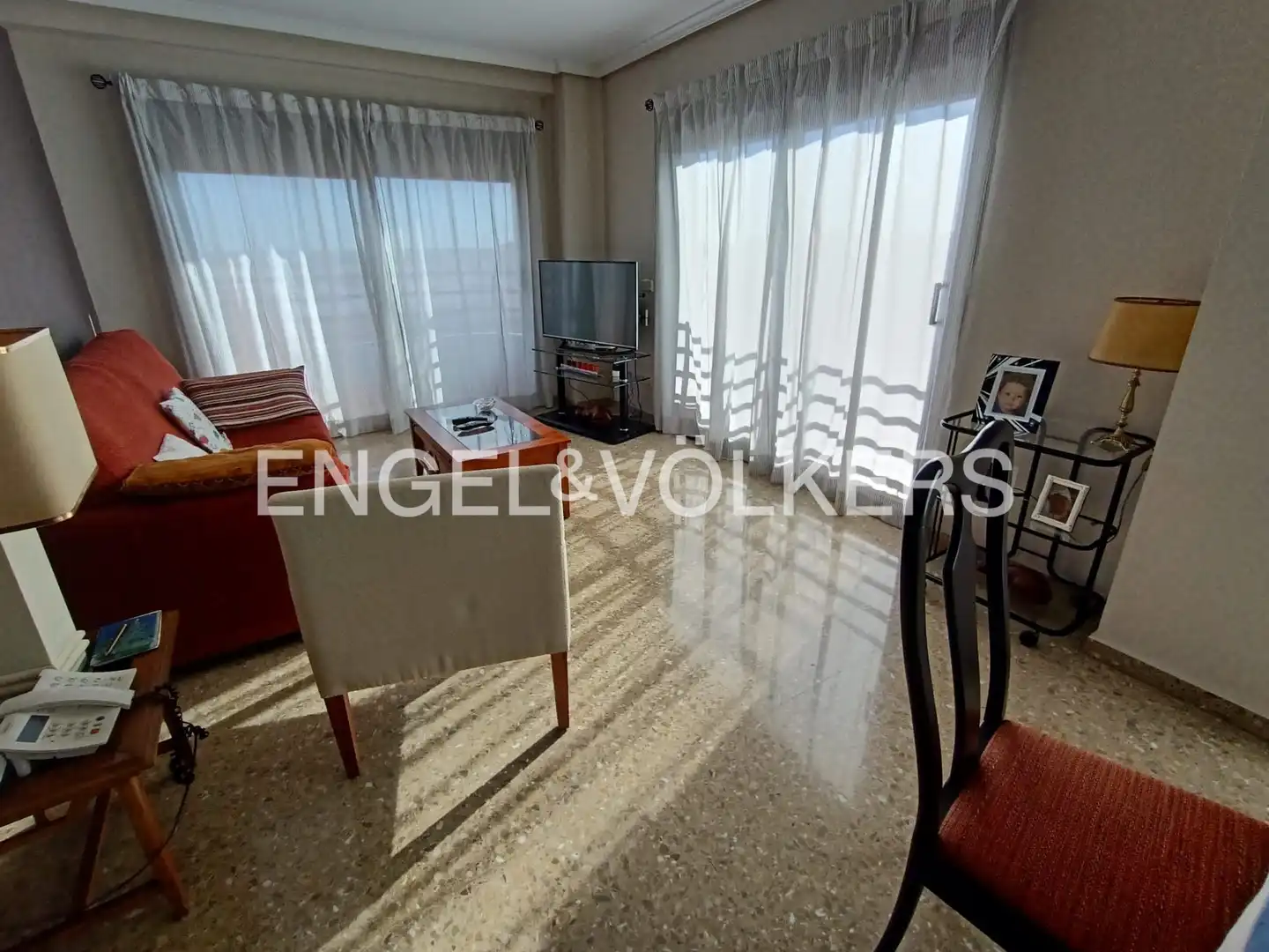 Wohnzimmer von Wohnung zur Miete in Valencia mit Heizung, Terrasse und Balkon
