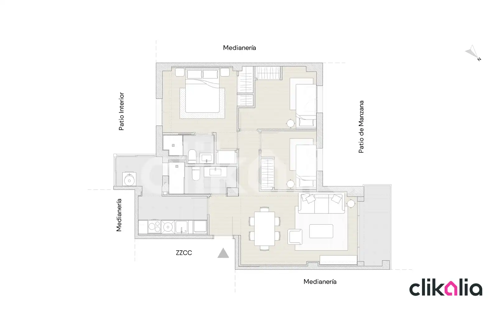 Wohnung zum Verkauf in Málaga mit Klimaanlage, Terrasse und Balkon