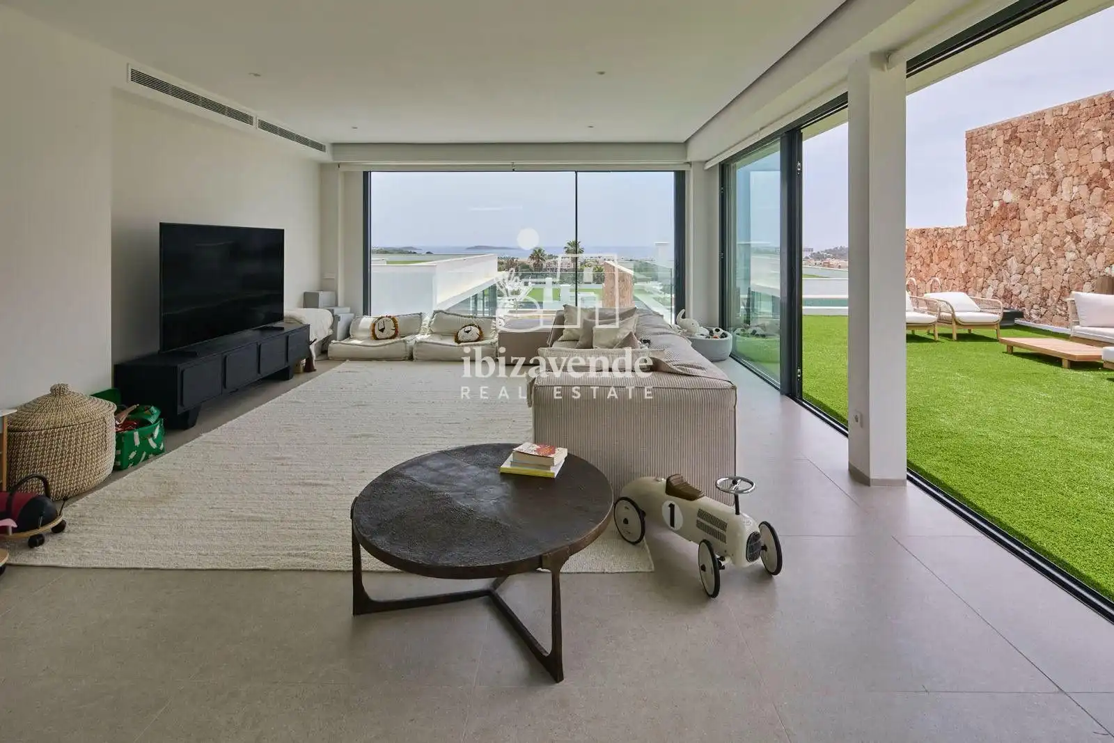 Sala de estar de Casa o chalet de alquiler en Santa Eulària des Riu con Aire acondicionado, Calefacción y Jardín privado