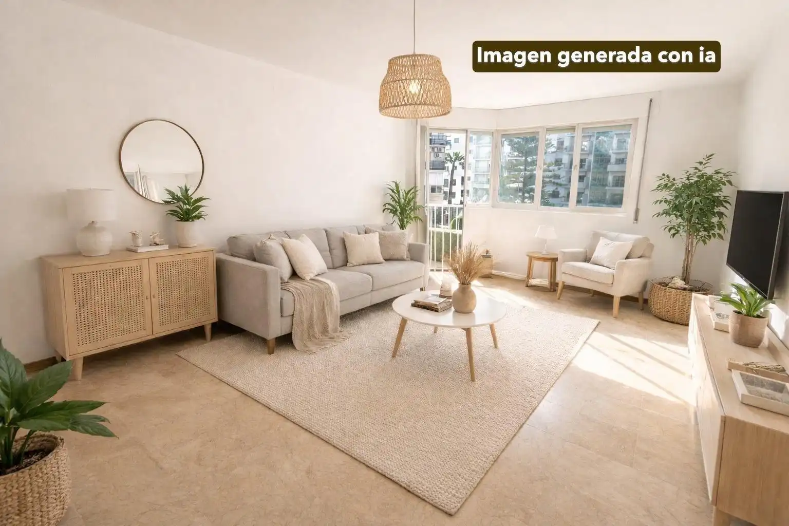 Wohnzimmer von Wohnung zum Verkauf in Benalmádena mit Privatgarten, Terrasse und Balkon