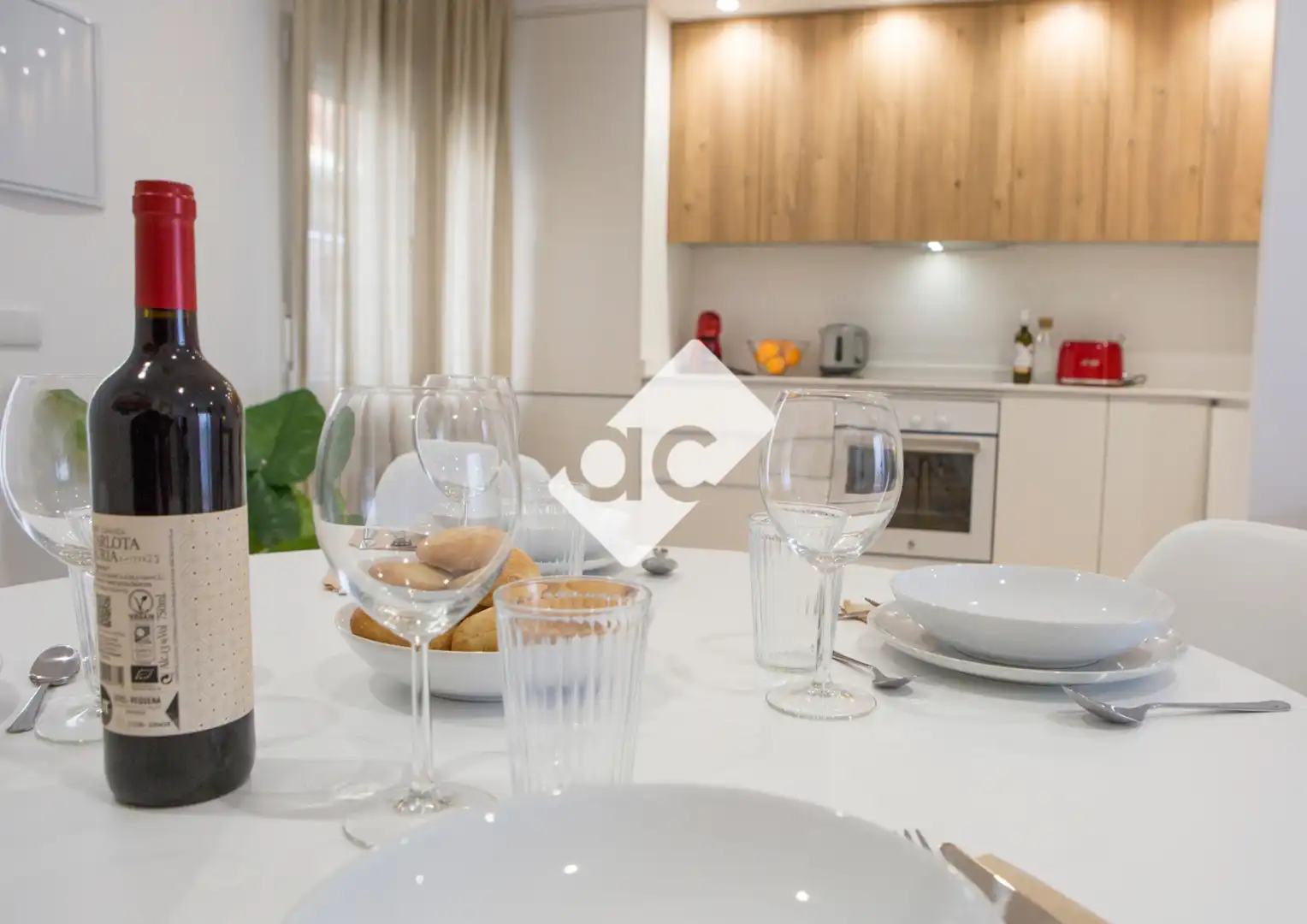 Kitchen of Flat for rent in Valencia  with Air Conditioner, Heating and Terrace