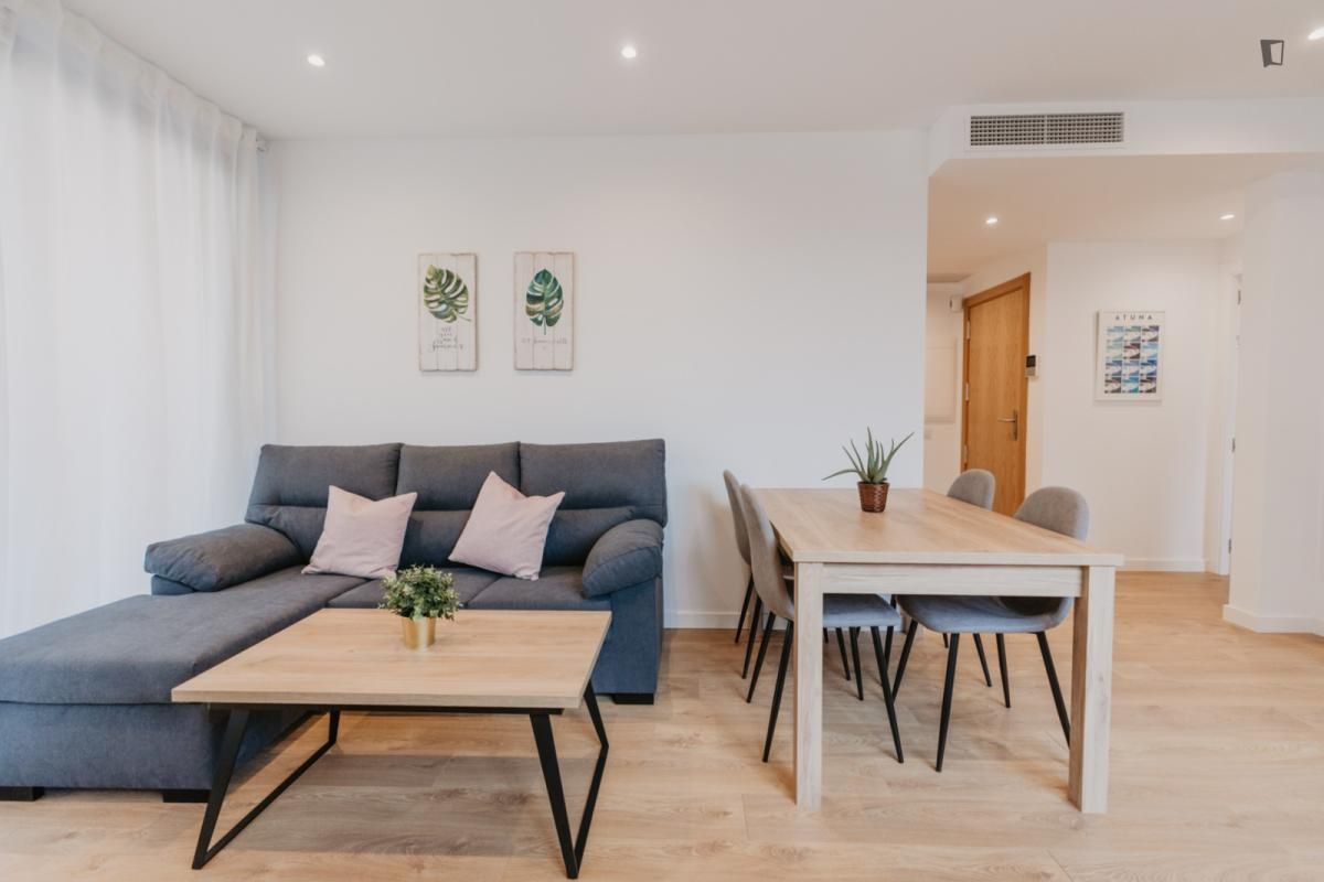 Sala d'estar de Apartament de lloguer en Terrassa amb Aire condicionat, Calefacció i Moblat