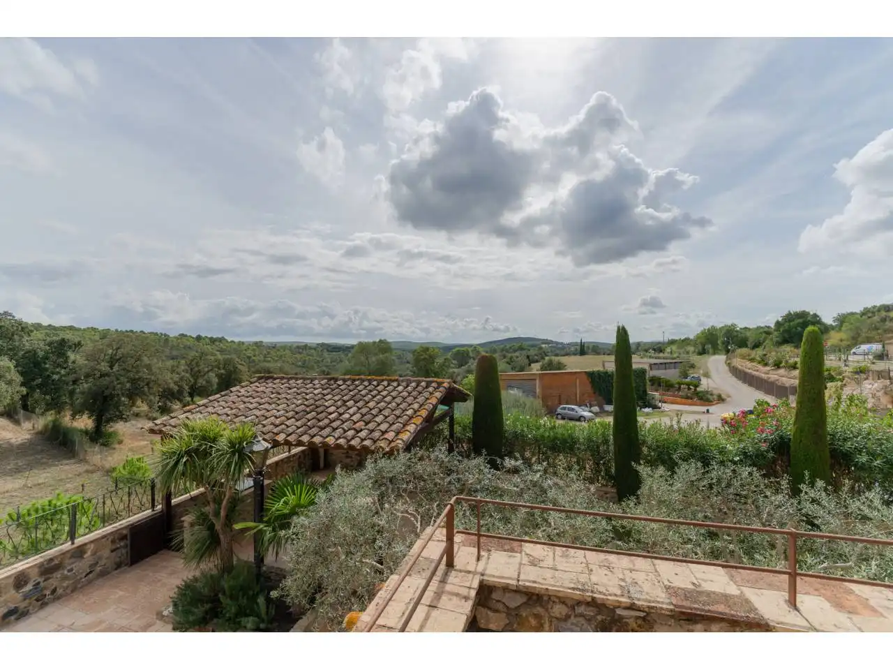 Terrassa de Finca rústica de lloguer en Garrigàs, Girona