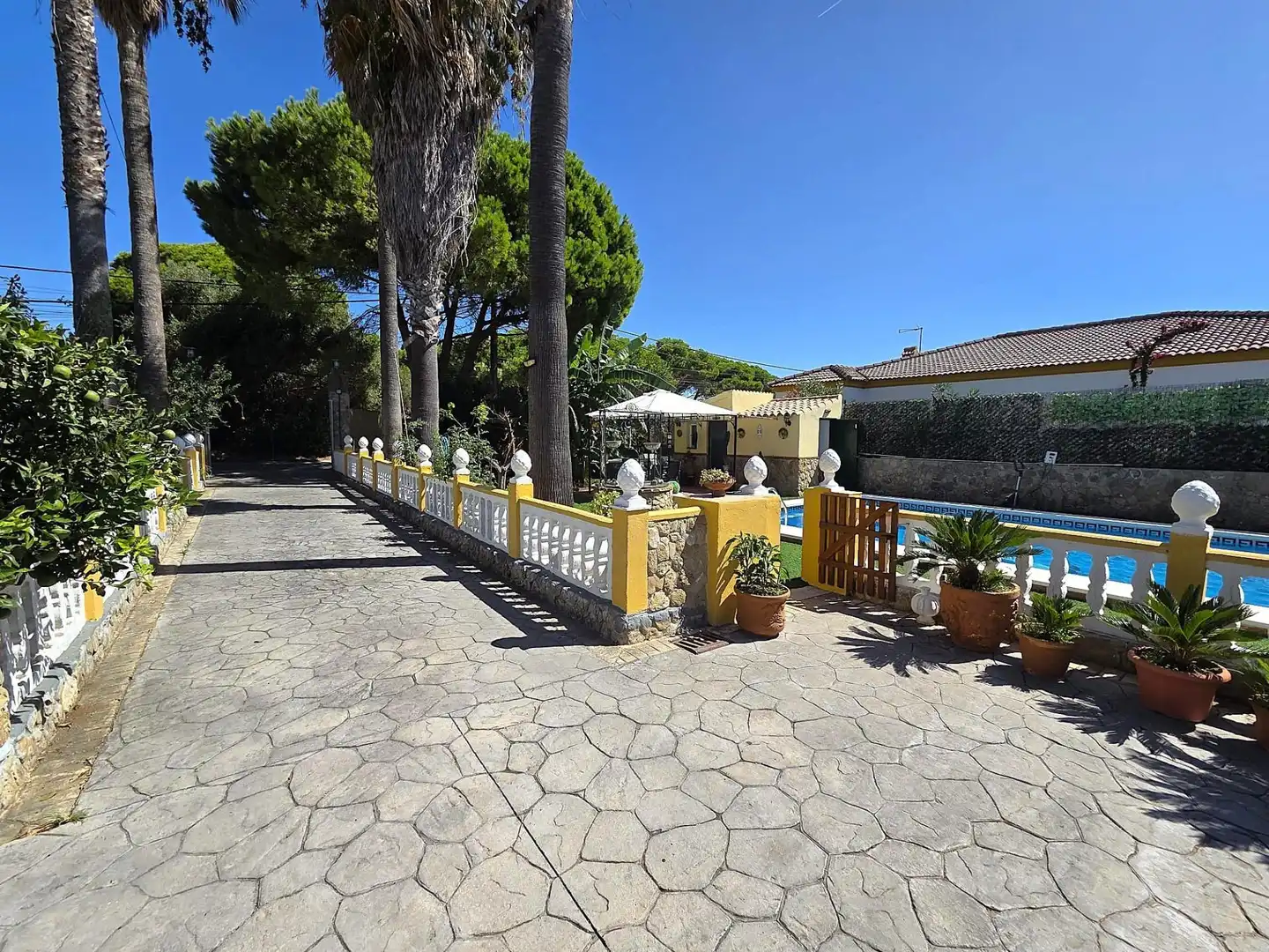Außenansicht von Haus oder Chalet zum Verkauf in Chiclana de la Frontera mit Privatgarten, Abstellraum und Schwimmbad