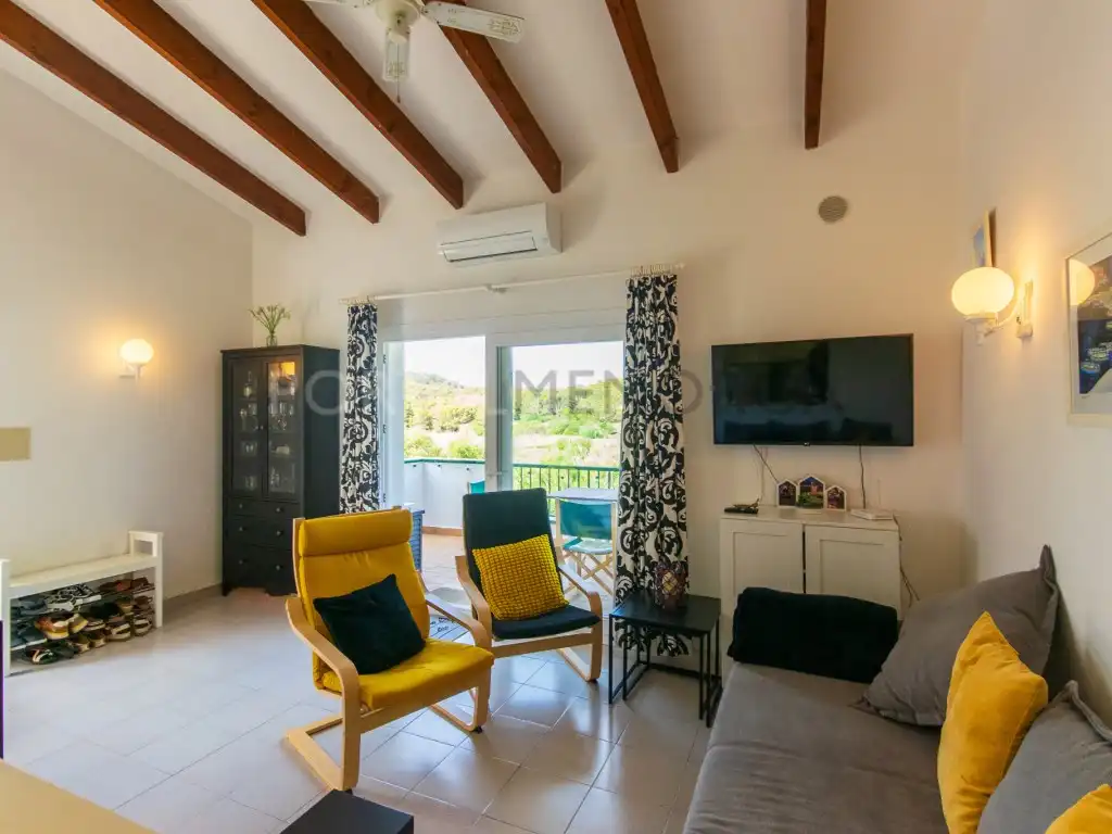 Sala d'estar de Apartament en venda en Es Mercadal amb Aire condicionat, Terrassa i Piscina