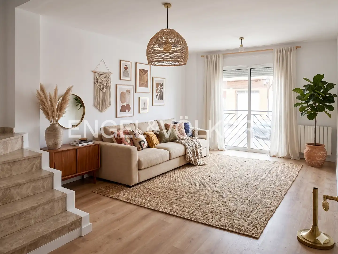 Wohnzimmer von Maisonette zum Verkauf in Rubí mit Klimaanlage, Heizung und Parkett