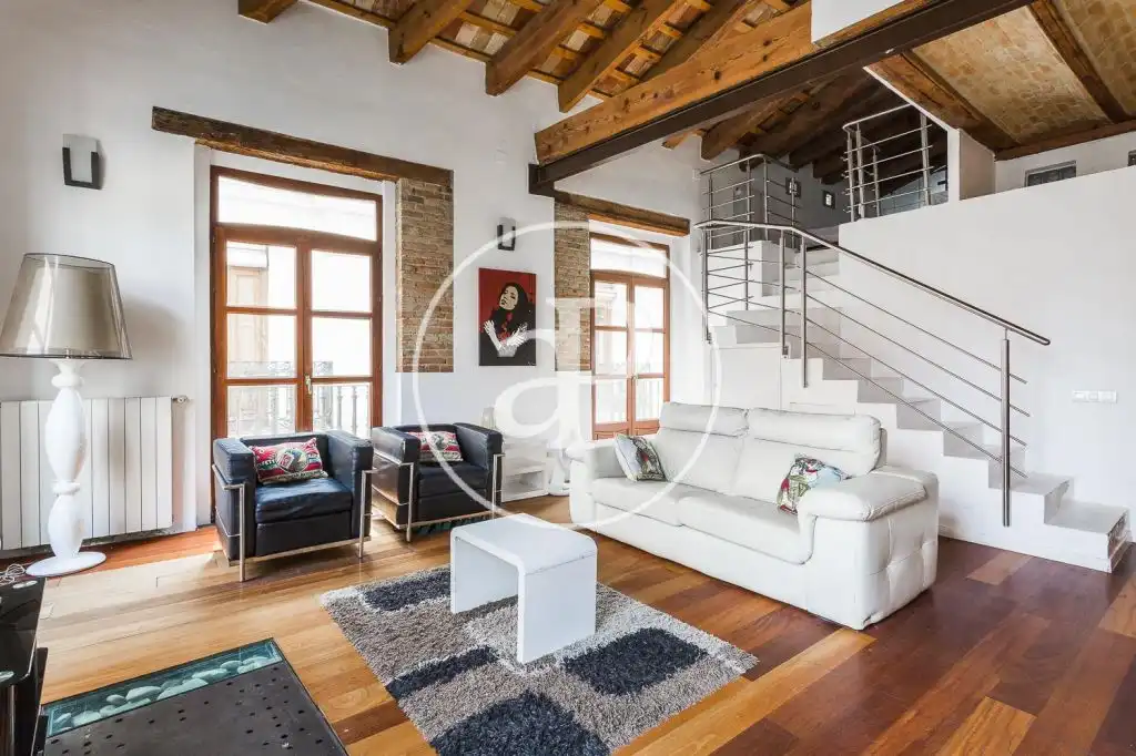 Sala d'estar de Dúplex de lloguer en Vic amb Aire condicionat, Calefacció i Moblat
