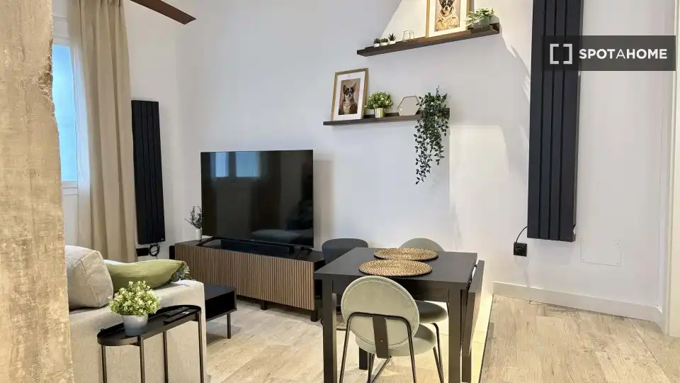 Sala de estar de Piso de alquiler en Madrid con Aire acondicionado, Calefacción y Amueblado