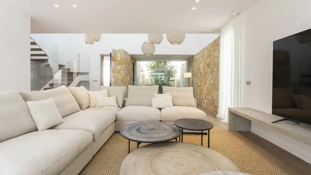 Sala d'estar de Casa o xalet en venda en Sitges amb Aire condicionat, Calefacció i Jardí privat