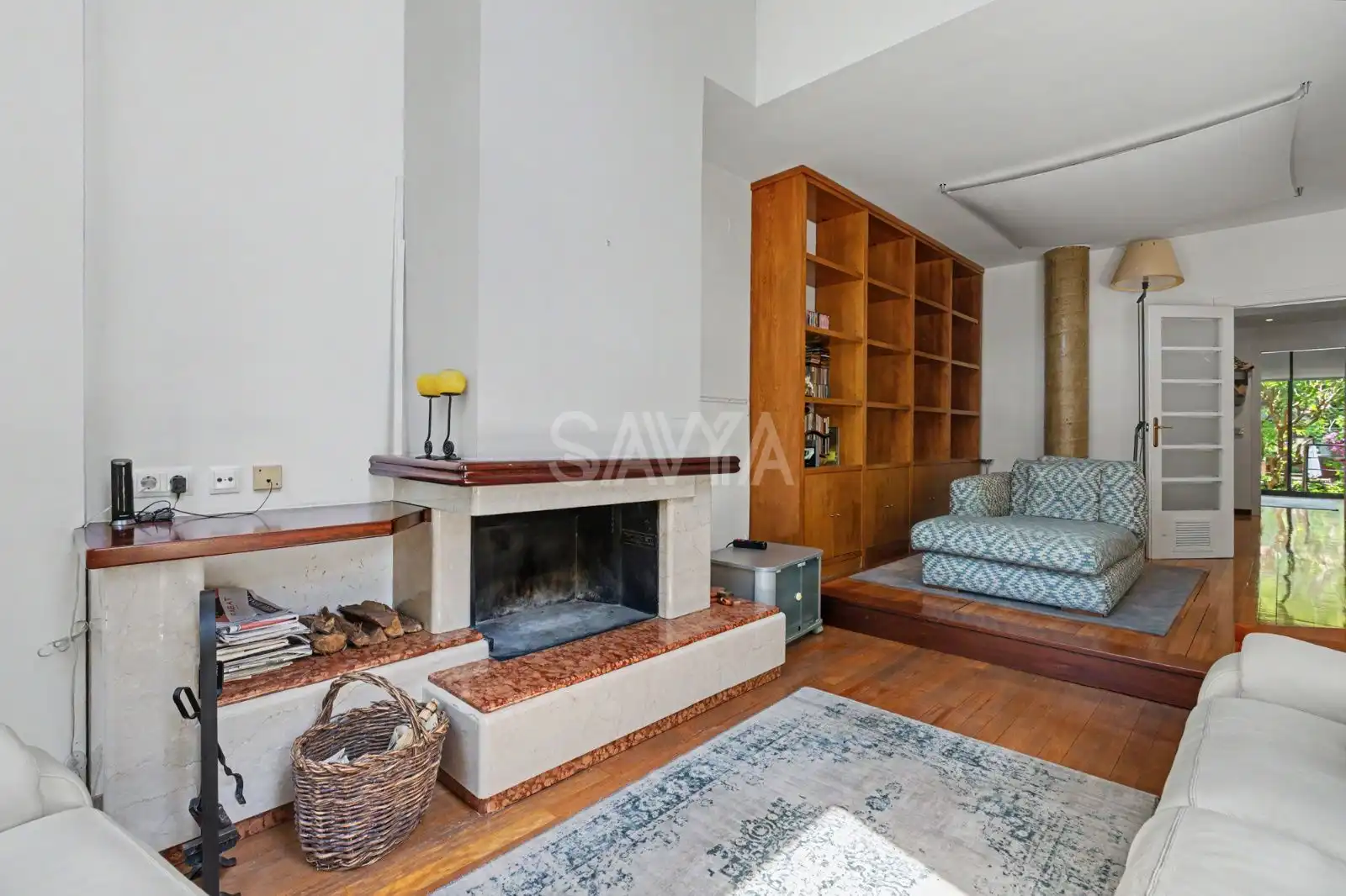 Sala de estar de Casa adosada de alquiler en Barcelona con Aire acondicionado, Calefacción y Parquet