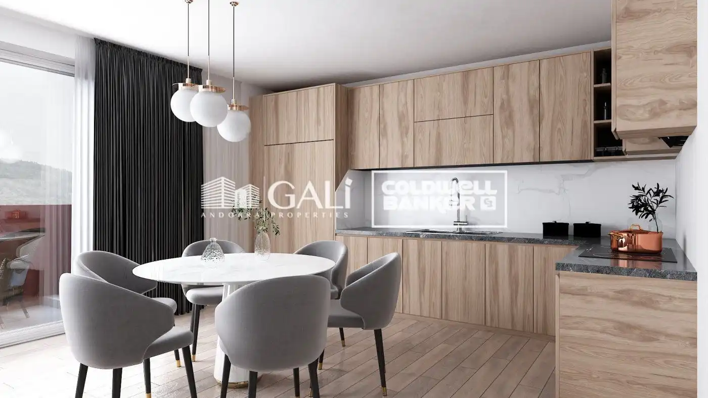 Cocina de Ático de alquiler en Canillo con Calefacción, Jardín privado y Terraza