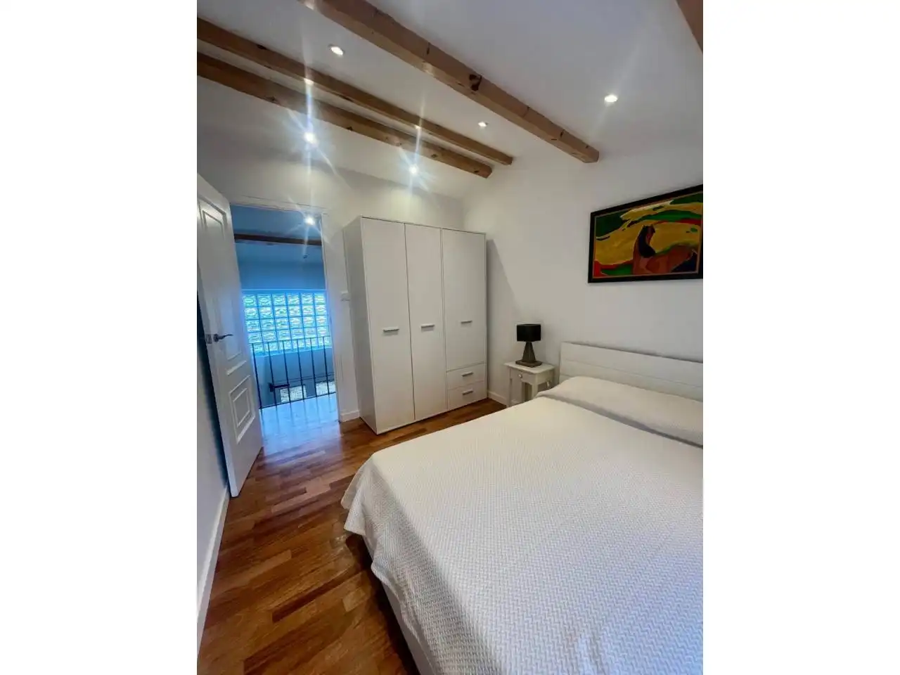 Schlafzimmer von Haus oder Chalet zur Miete in Miño mit Heizung, Privatgarten und Schwimmbad