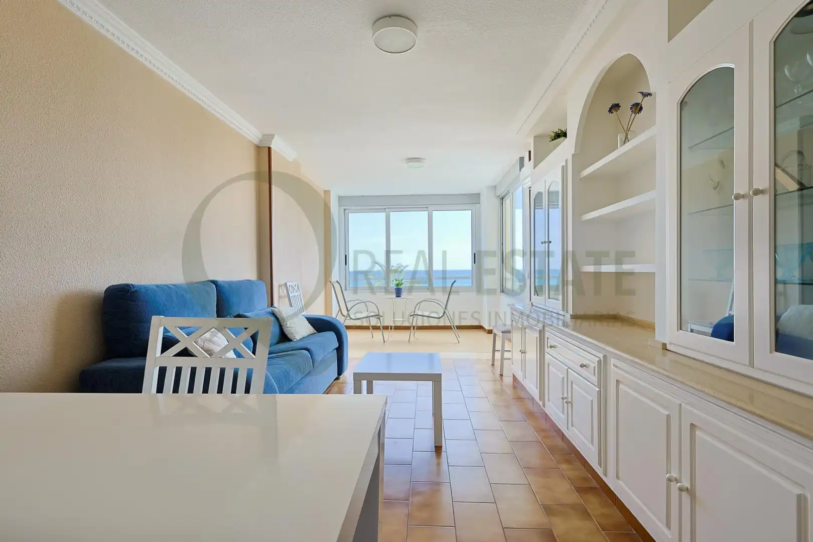 Wohnzimmer von Wohnung zum Verkauf in Alicante / Alacant mit Klimaanlage, Heizung und Privatgarten