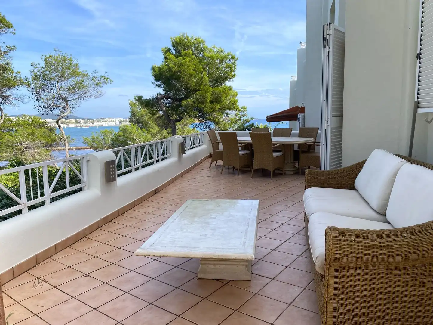Terraza de Casa adosada en venta en Santa Eulària des Riu con Aire acondicionado, Calefacción y Jardín privado