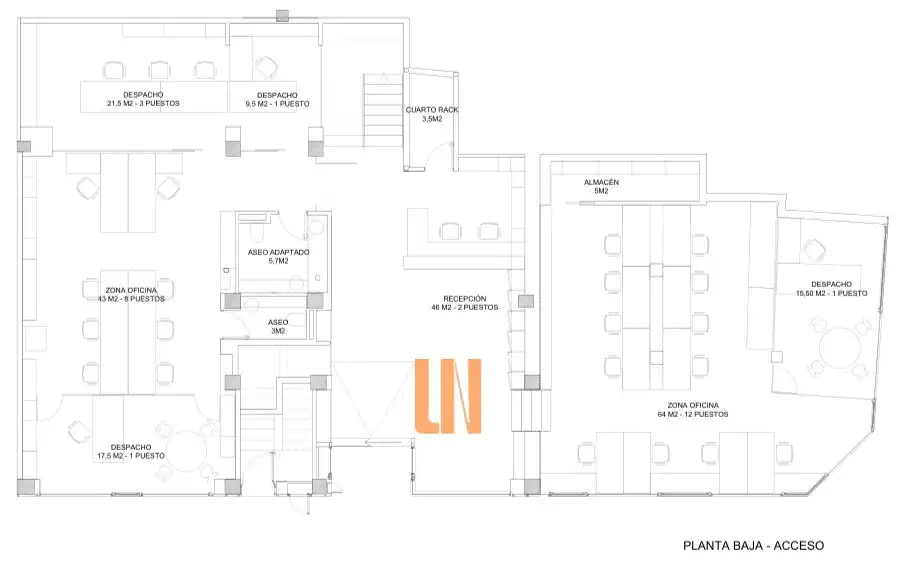 Office for rent in Culleredo  with Air Conditioner, Heating and Furnished
