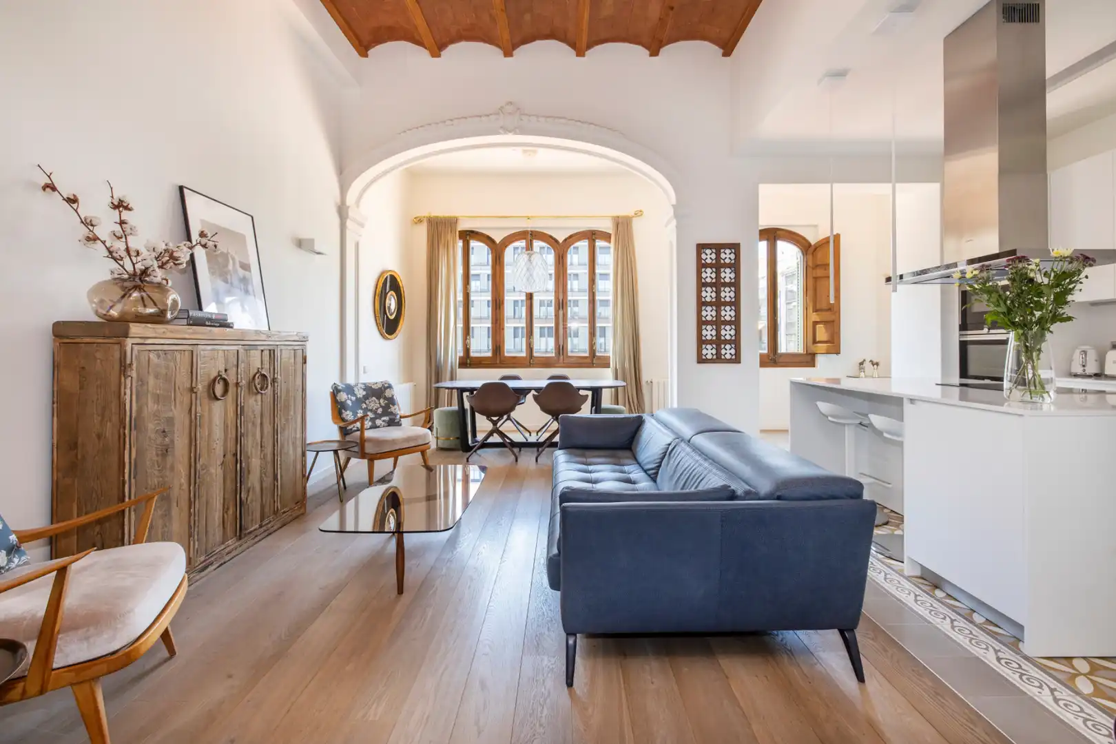 Living room of Apartments for rent in Barcelona  with Air Conditioner, Heating and Terrace