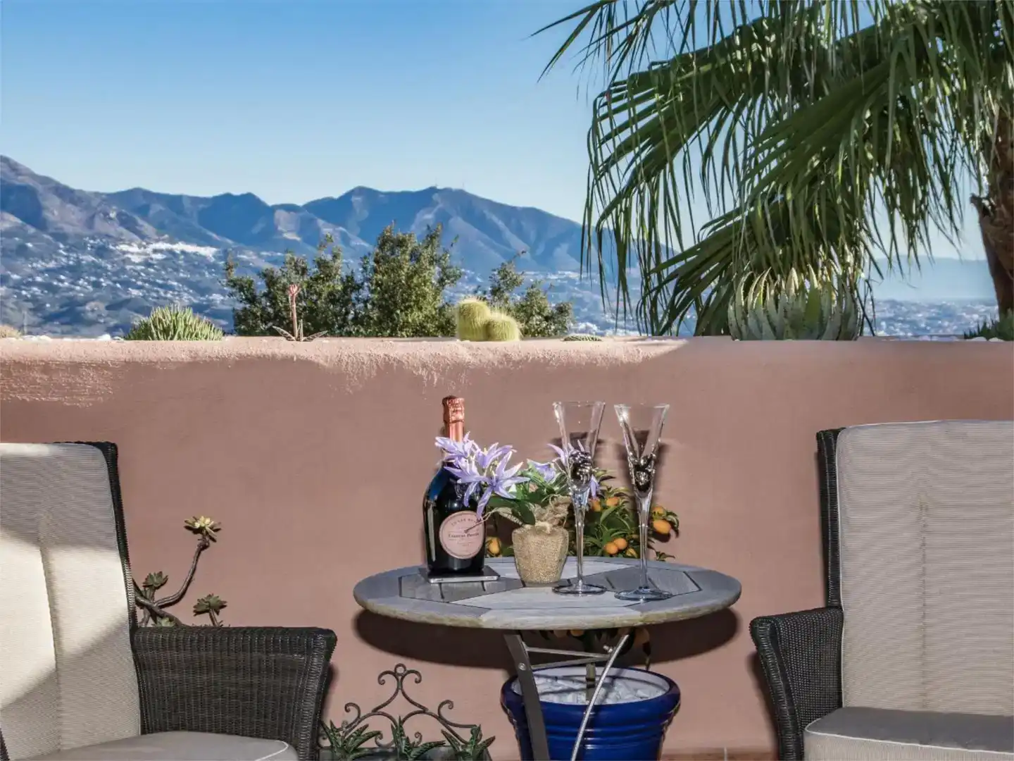Terrasse von Wohnung zur Miete in Ojén mit Klimaanlage, Schwimmbad und Balkon