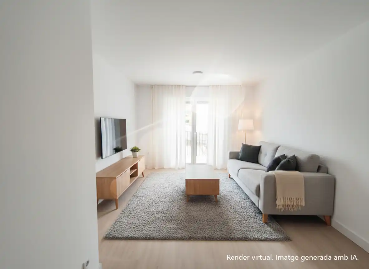 Wohnzimmer von Wohnung zum Verkauf in Salt mit Klimaanlage, Heizung und Parkett