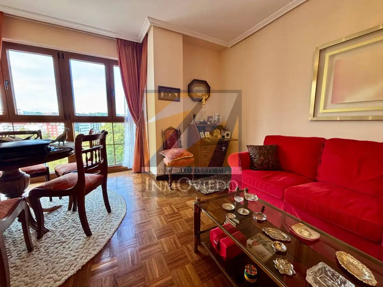 Living room of Flat for sale in Avilés  with Heating, Parquet flooring and Terrace