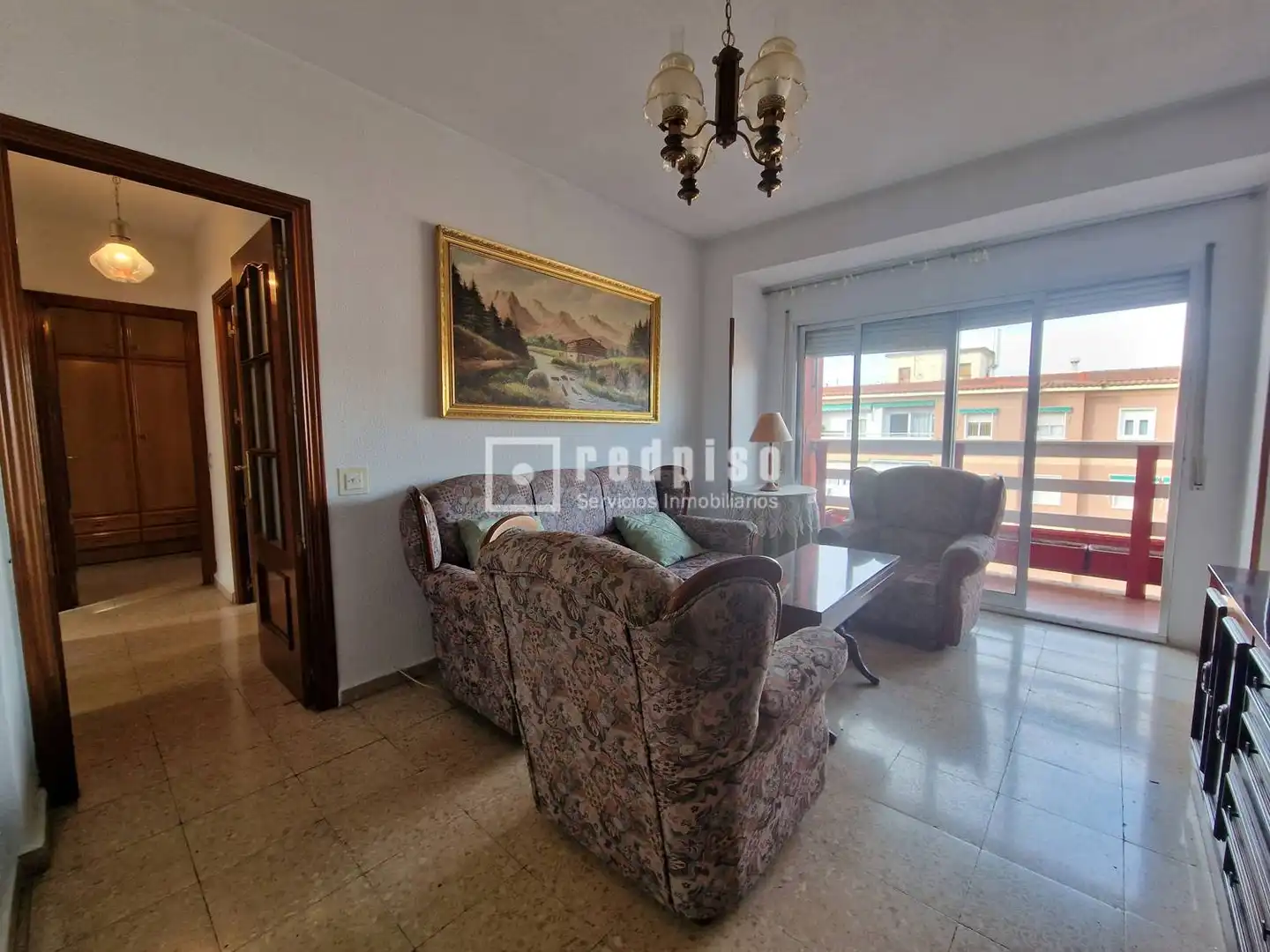 Sala d'estar de Pis en venda en  Madrid Capital amb Calefacció, Terrassa i Moblat