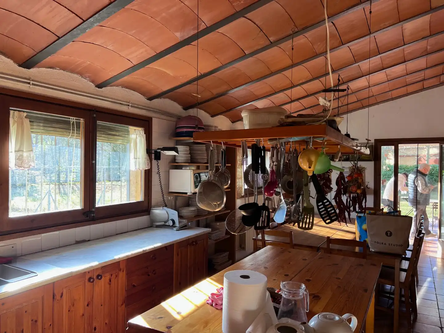 Cuina de Finca rústica en venda en Mieres (Girona) amb Aire condicionat, Jardí privat i Parquet