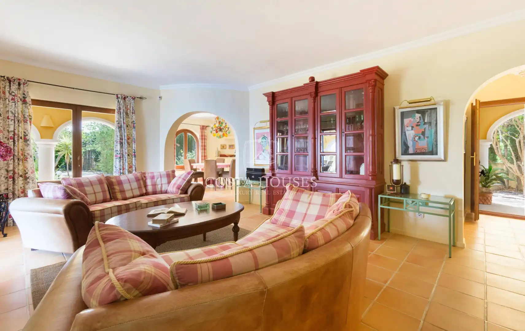 Sala d'estar de Casa o xalet en venda en Benitachell / El Poble Nou de Benitatxell amb Aire condicionat, Jardí privat i Terrassa